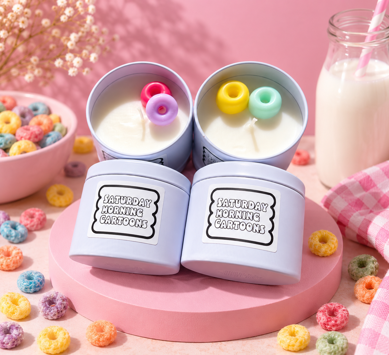Saturday Morning Cartoons Mini Candle