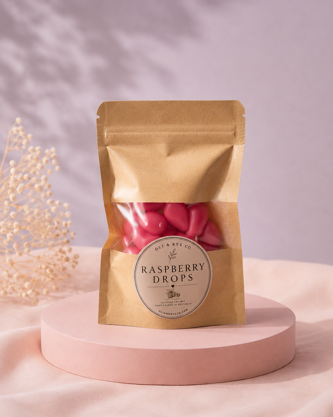 Raspberry drop hearts